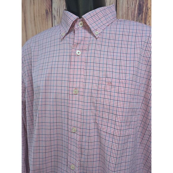 Southern Tide Mens Intercoastal Performance Shirt Large Pink Plaid Nylon/Spandex - Picture 3 of 7